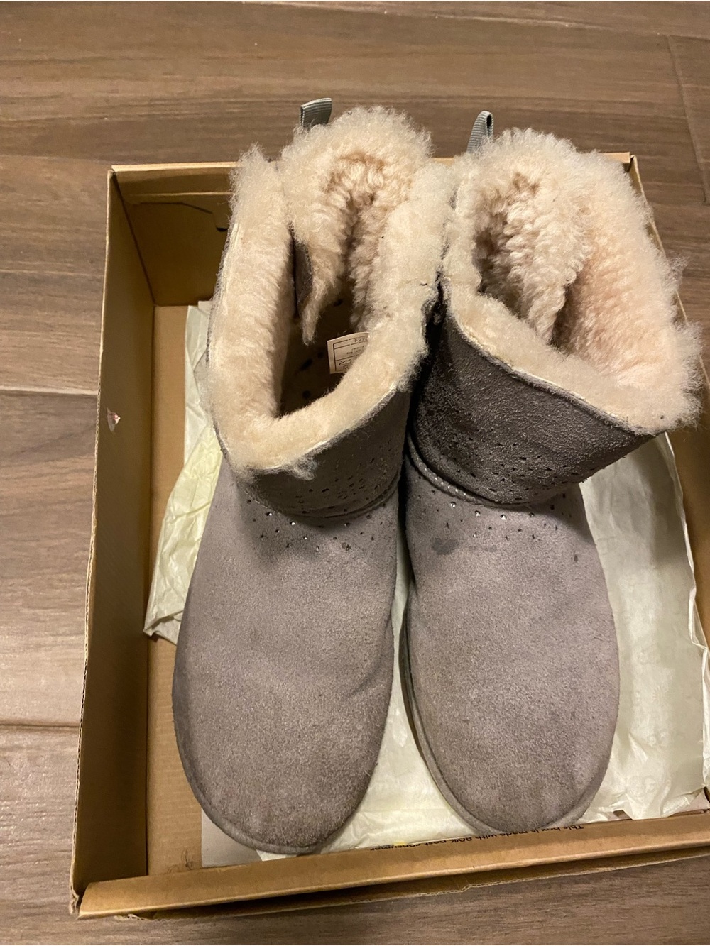 UGG Women's Suede Shearling-Lined Boots - Gray